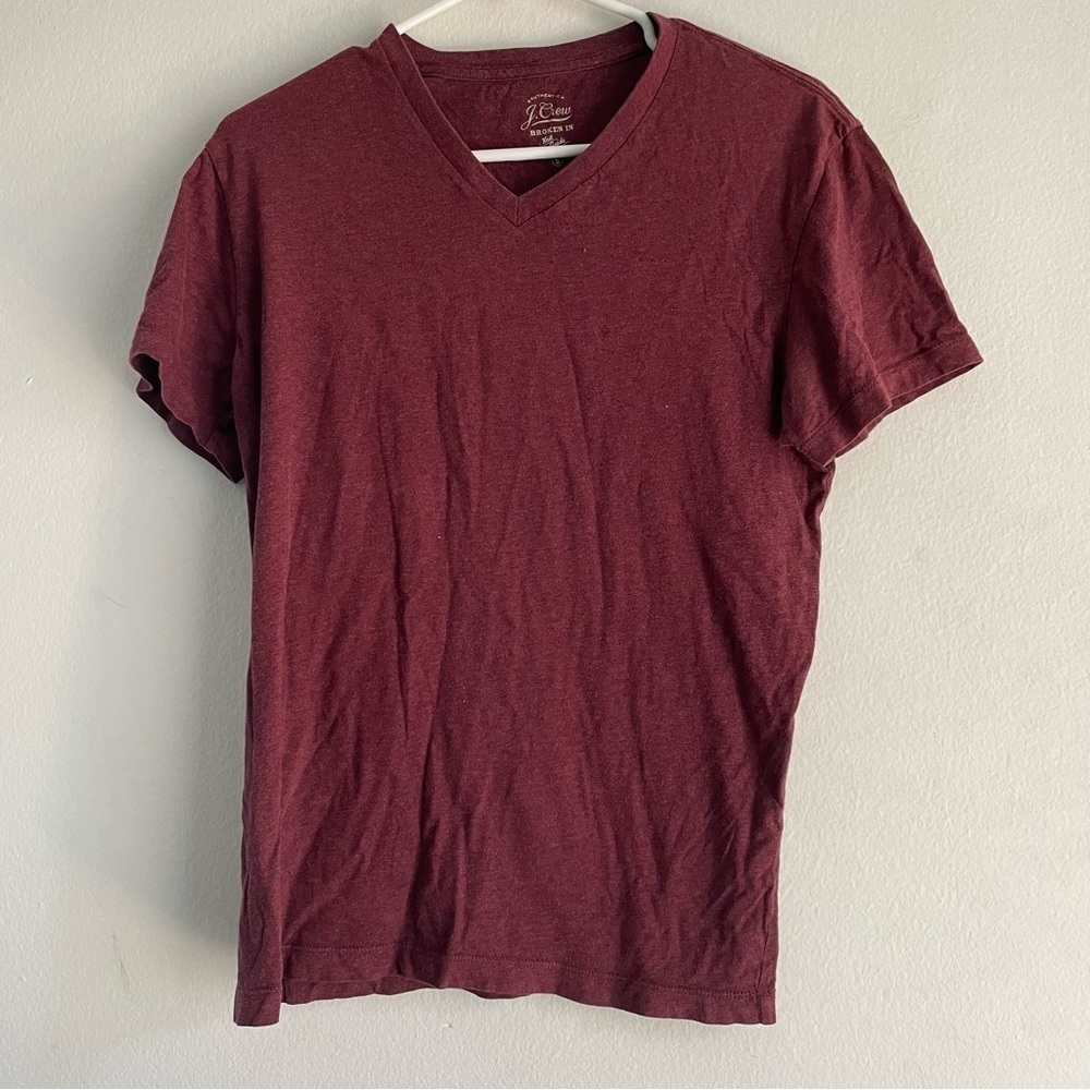 J Crew broken in super soft maroon red t-shirt